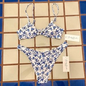 Blue Floral Bikini